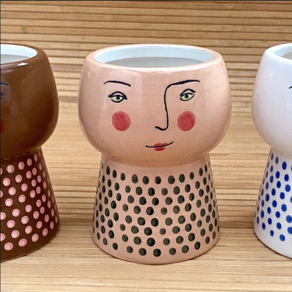 NEW Opalhouse Tan Stoneware Face Planter 4” - Picture 6 of 11